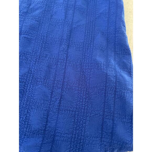 Cupio Blue Summer Blouse Woman Size Small Flutter Cap Sleeve Smocked Back - Picture 4 of 9